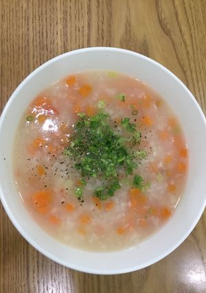 Hình của món Cháo tôm cà rốt.