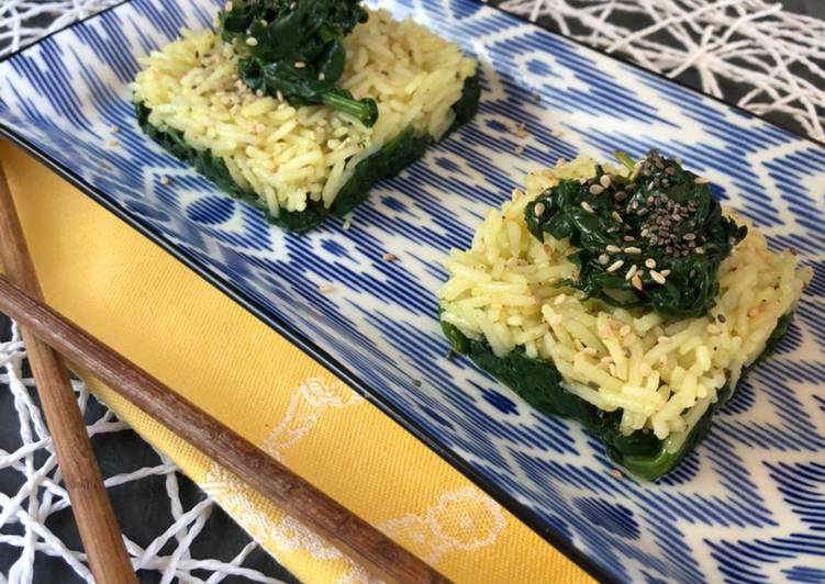 Riso basmati speziato 
con spinaci