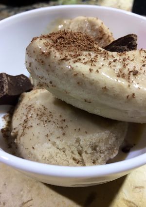 Una foto de Helado de banana 🍌 saludable