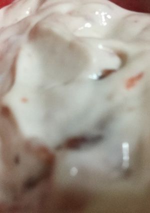 A picture of Jam and Cream Pudding.