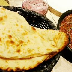 Naan with masala paneer A picture of Naan with masala paneer.