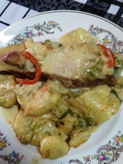 Una foto de Pechuga de pavo a la crema