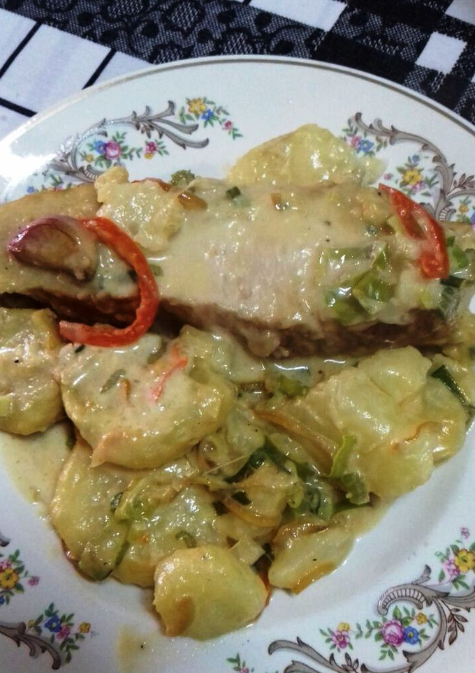 Una foto de Pechuga de pavo a la crema