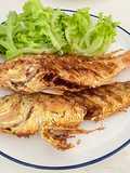 Deep Fried Golden Threadfin Bream With Fresh Turmeric