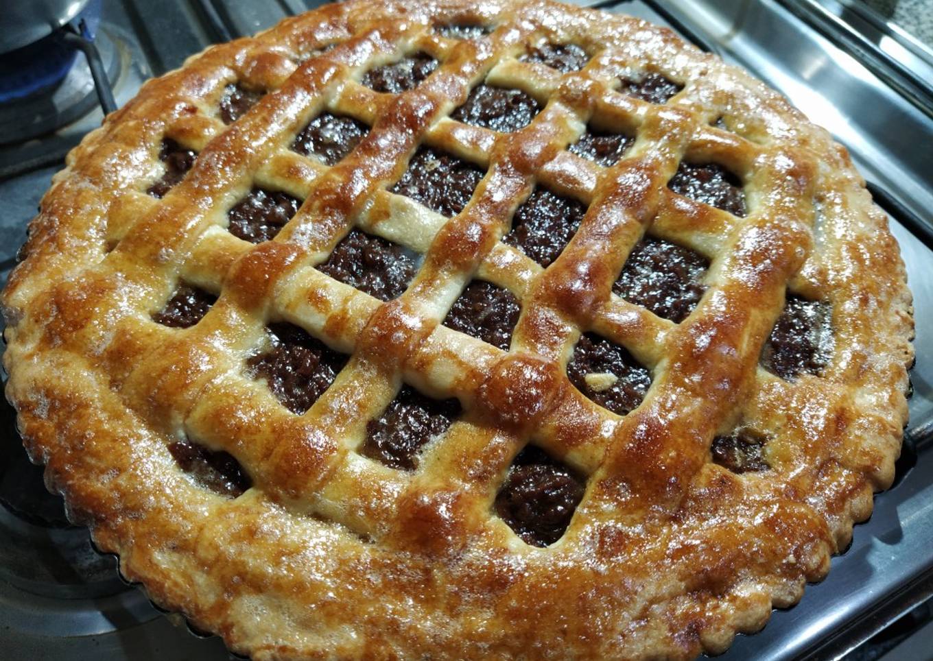 Pastafrola de batata y chocolate