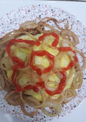 Foto resep Mie instan omlate bawang bombay