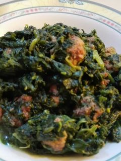 صورة لوصفة سبانخ بكرات اللحم