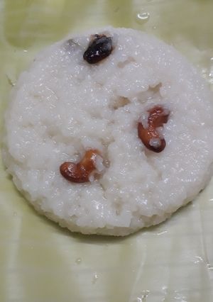 A picture of Kalkandu pongal/ kalkandu sadam.
