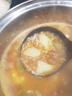 Una foto de Lentejas con arroz