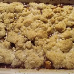 A picture of Peach cobbler.