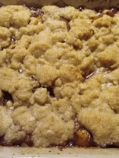 A picture of Peach cobbler.