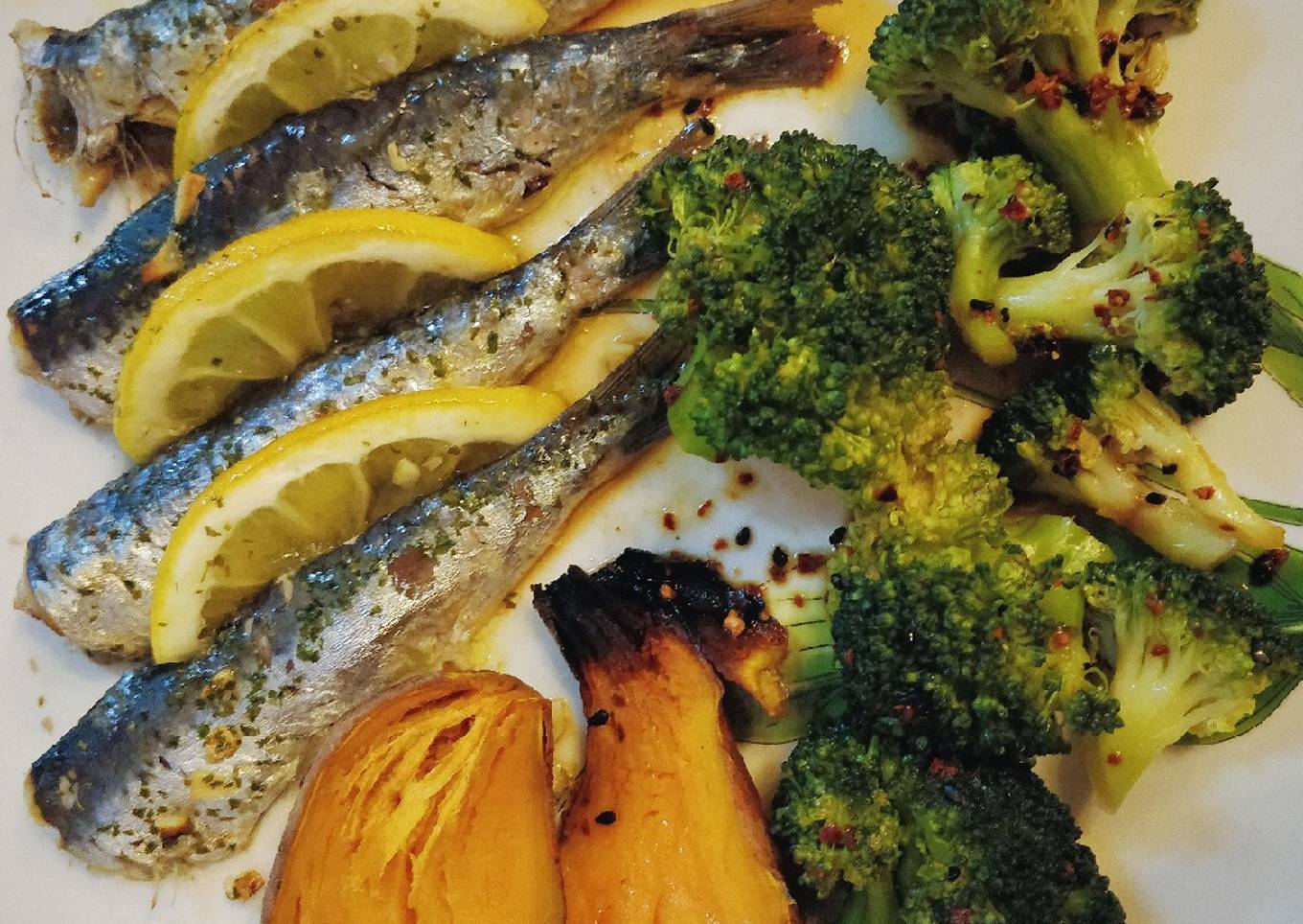 Sardinas al horno con limón y ajo