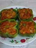 Stuffed simla mirchi with pav bhaji