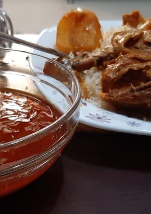صورة لوصفة رز بالعدس وعقدة دجاج