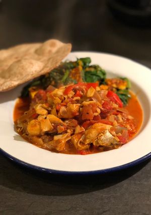 A picture of Kerala fish curry.
