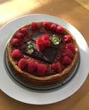 Dark Chocolate Coconut Raspberry Cheesecake