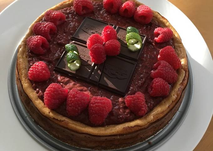 Easiest Way to Make Quick Dark Chocolate Coconut Raspberry Cheesecake
