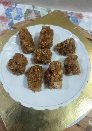 A picture of Makhana coconut pak janmashtami special.