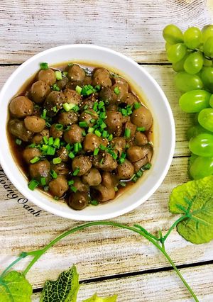 Hình của món Nấm Rơm Kho Tiêu.