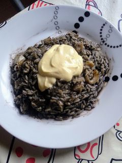 Una foto de Arroz negro con sepia