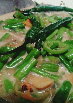 Foto resep Sayur buncis cabe ijo (kuah santan)