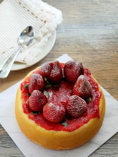 Foto resep Strawberry Cheese Cake Rice Cooker