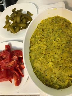 عکسی از دستور پوره سیب زمینی و پیاز داغ