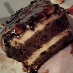 A picture of Almond Joy Ice Cream Fudge Cake.