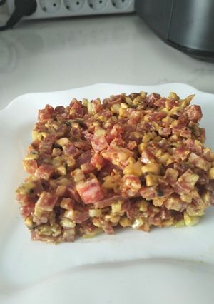 Una foto de Tartar de fuet a mi manera