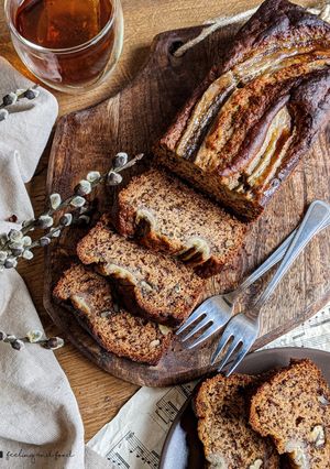 Une photo de Banana bread aux noix