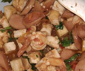 Cara Menyajikan Udang Tahu Sosis kuah merah Ala Warteg