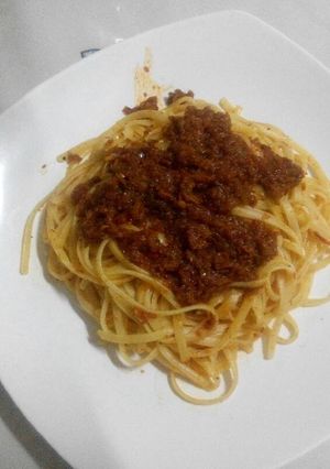 Foto resep Hot tuna spaghetti (instan)