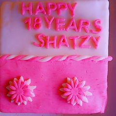 Decorating a cake with 2 colour fondant A picture of Decorating a cake with 2 colour fondant.