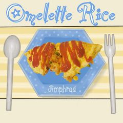 A picture of Thai-ish Omelette Rice.