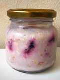Desayuno en frasco para llevar de yogur, avena y moras