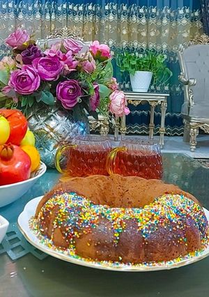 عکسی از دستور کیک خرمالو وموز