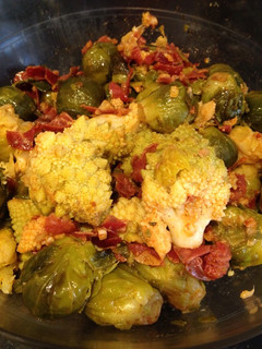 Una foto de Verduras con jamón