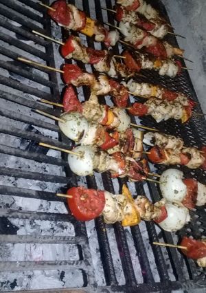 Una foto de Brochett de pollo