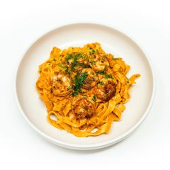 A picture of Shrimp, Fennel, and Roma Tomato Two Ways Tagliatelle.