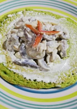 Una foto de Tortillitas de Arvejas con champiñones