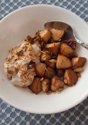 Una foto de Peras al horno con canela