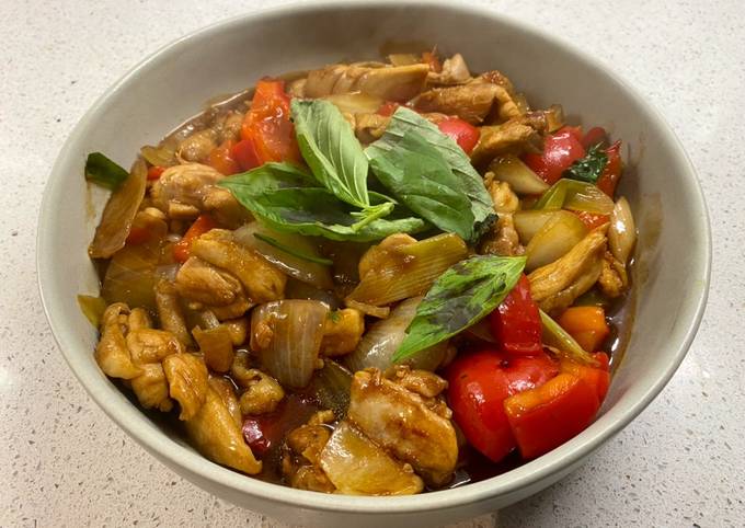 San Bei Ji 3 cup basil chicken Recipe by Nadine