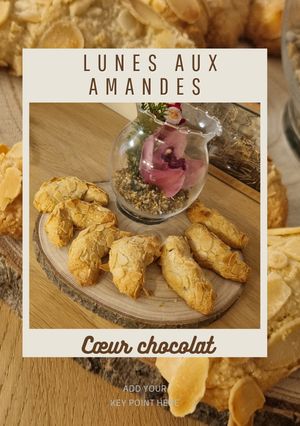 Une photo de Lunes 🌛 aux amandes et cœur chocolat 🍫