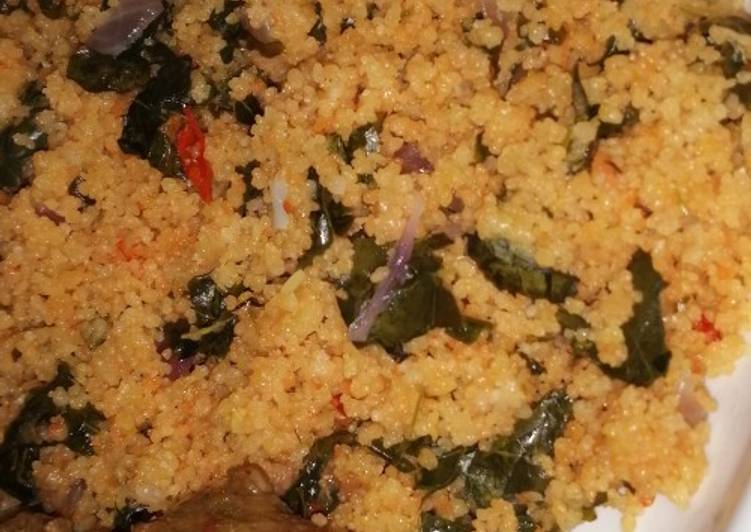 Recipe of Quick Dambun couscous (with moringa leaves)