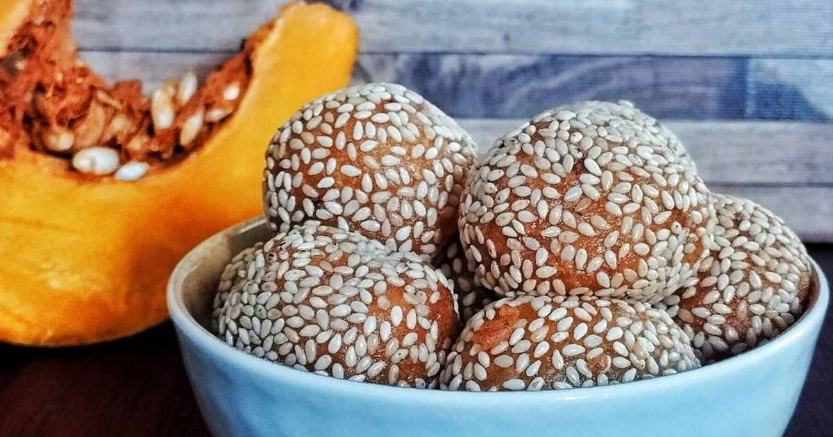 Onde-Onde Labu isi Coklat Keju