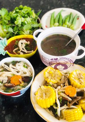 Hình của món Lẩu nấm rau củ quả chay.