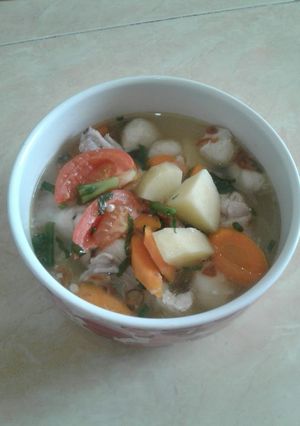 Foto resep Sop ayam bakso