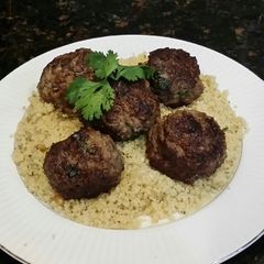 A picture of Brad's feta stuffed Greek meatballs.