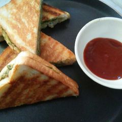 A picture of Aloo masala cheese grill sandwich.