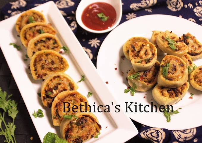 Baked Paneer Pin Wheels